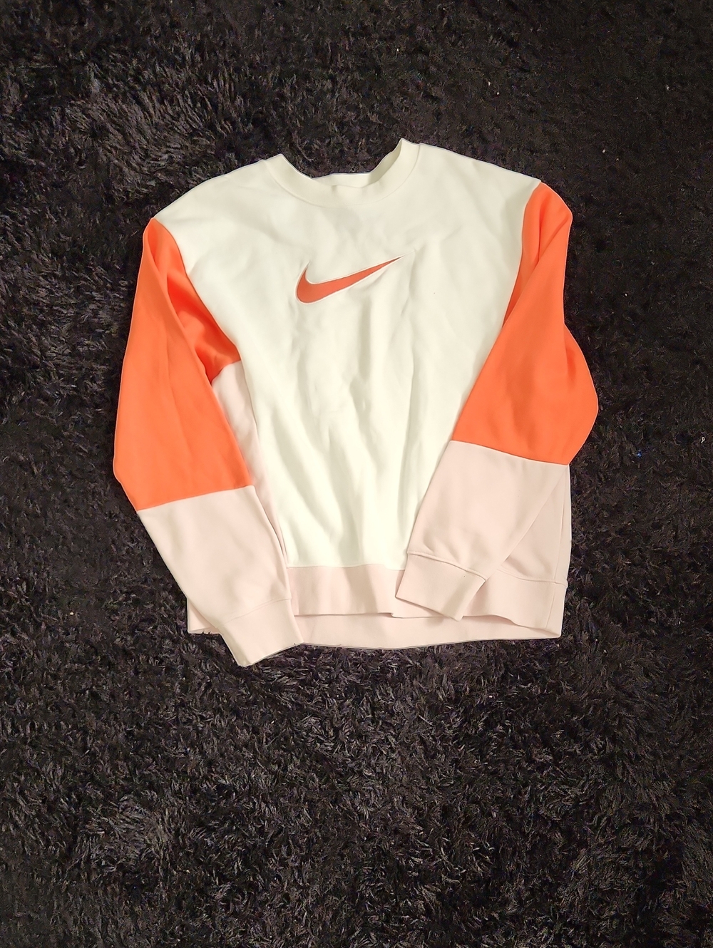 Nike Women’s Crewneck Sweatshirt in White, Coral & Pale Pink